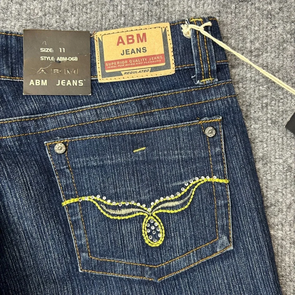 ABM Flare Jeans Women's Blue Denim Stretch Pockets‎ Zip Fly Classic NWT - 31X31
